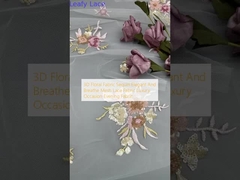 Tkanina 3D z kwiatów, elegancka i oddychająca.