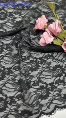 55-calowy nylon spandex szerokość czarny kolor elegancki design rozciąg kwiatowy sznurkowany elastyczny sznurek z muszelką dla modnych ubrań kobiet