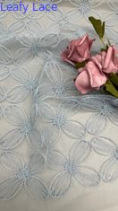 100% Nylon Full Width Light Blue Color Tulle Mesh Embroidery Tkanina zrównoważona