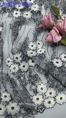 Szlachetny materiał metalowy z koronką Elegantny materiał na broderia ślubna