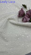 Tkanina z liściastej sekwinki z wyszytą koronką Tkanina ślubna Tkanina okazja luksusowa Elegancka tkanina