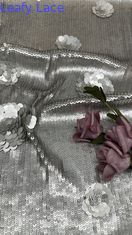 Luxury Sequin Embroidery Fabric Shining Lace 100% Polyester Evening Occasion Fabric