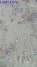 Kultura Wschodnia Tkanina liściasta Sequin Floral Dent Fabric for Dressmaking Dinner Gowns Lśniąca tkanina