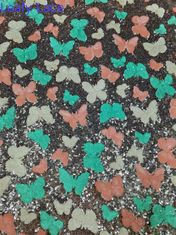 Buttfly Sequin stylu sznurówki haftowanej Kolorowa tkanina dla dziewcząt Strona suknia ślubna