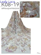 Leafy New Arrval Sequin Wyświetlony tkanina 3D Flower Mesh Ground dla damskich sukni Design mody