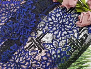 Tekstylia domowe Big Flower Blue Corded Lace Fabric For Little Girl Dress