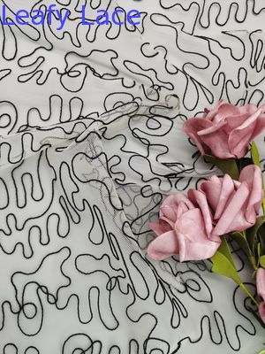 Velvet Sequin Embroidered Fabric 125cm Wide OEKO TEX STANDARD 100