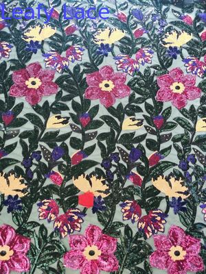 Geo Sequin Embroidered Bridal Fabric 125CM OEKO TEX Standard 100