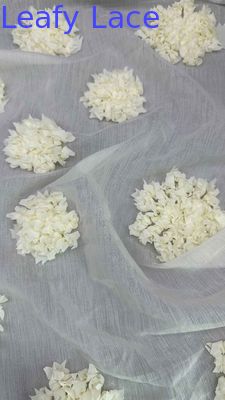 3D Laser Out Rose Fancy Fabric By The Yard Colored Embroidery Fabric Lady Dress For Garment Brands