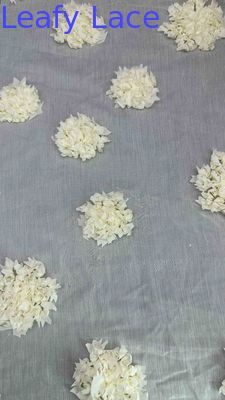 3D Laser Out Rose Fancy Fabric By The Yard Colored Embroidery Fabric Lady Dress For Garment Brands