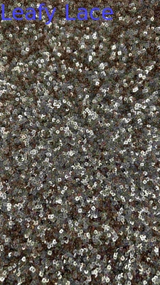 50 Inch Brown Color High Quality Sparkling Square Sequin Netting Embroidery Lace Dress Fabric For Evening Dress
