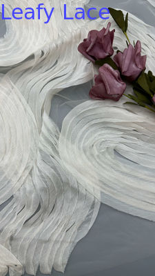 Luxary White Pleated Fabric Durable and Elegant Luxary Pleated Embroidery Fabric  Wedding Birthday Occasions Hight Quality