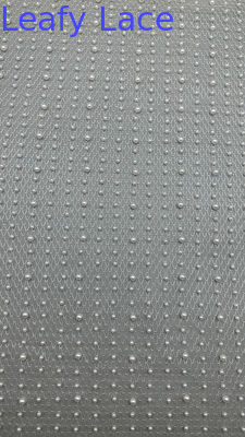 Viscose Cotton Leafy Lace Beaded Embroidery Fabric for Home Textile