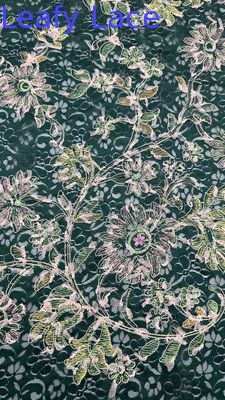 Customized Embroidery Lace Fabric Elegant 3D Floral Embroidered Luxary 100% Cotton