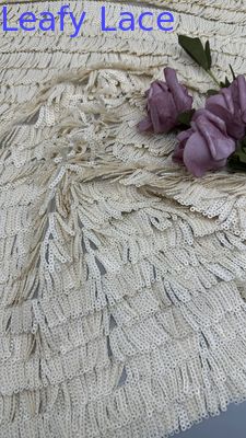 Sequin Embroidered Fabric Sequin Tasstels Embroidered Evening Luxury Occasion Wedding Fabric
