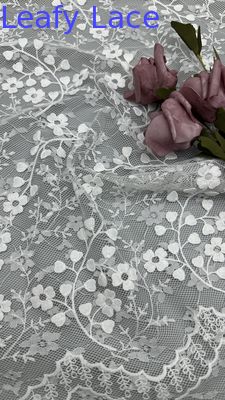 Sequin Embroidery Fabric Elegant Lusiate Breathe Embroidered Lace Fabric Shining Leafy Luxury Occasion Fabric
