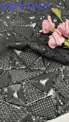 Leafy 3D Floral Lace Fabric Embroidery Fabric Elegant And Breathe Sequin Lace Fabric Luxury Occasion Fabric
