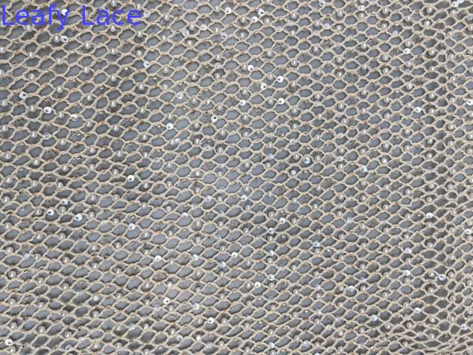 Mesh Pearl Beaded Embroiderey Fabric for Elegant Breathe Dinner Gowns