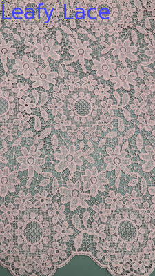 100% Cotton Embrroidered Fabric Hollow-up Floral For AW Season For Wedding Dress Party