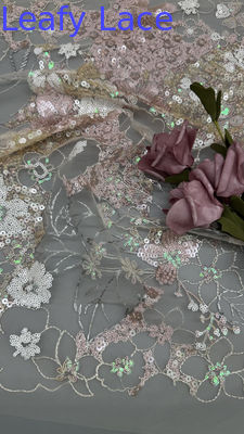 Beaded Embroidery Mesh Ground Sequin Fabric  Embroidered Floral Elegant Beautiful Occasion
