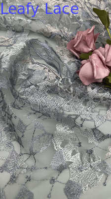 French Tulle Lace With Metallic Embroidered Lace Mesh For Couture-Inspired Formal And Evening Wear