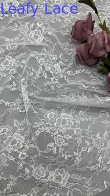 White Lace New Design Tulle Mesh Fabric Floral Breathe for Cauasl Gowns