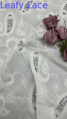White Embroidered Guipure Lace Fabric Luxary Special Design Brand For Wedding Dresses