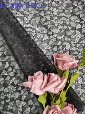 Black Mesh Lace Fabric Hollow-up Patter  Embroidered Pure Lace Custom Floral Lace Fabric for Bridal Designers
