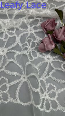 Premium Embroidered Lace Fabric for Wedding Gown Designers  Luxury Eyelash Lace Fabric for Bridal Couture