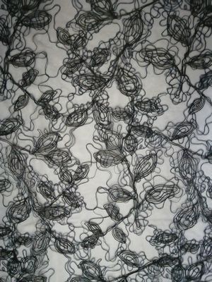 Black Nylon Poly Cord Crochet Lace Material For Wedding Dress