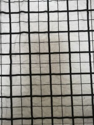 Geometric Embroidered Lace Fabric White Lace Material For Dresses