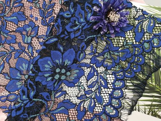 100 Yards Blue Eyelash Corded Lace Fabric Home Textile Fabric Scallop Edge Mesh