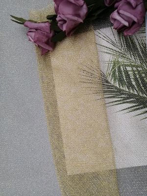 Gold Soft Metallic Lurex Mesh Fabric For Evening Dress