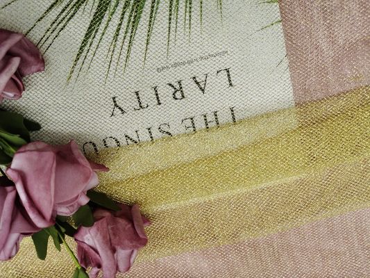 Gold Soft Metallic Lurex Mesh Fabric For Evening Dress