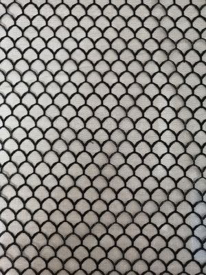 Fish Scales Pattern Black Soft Tulle Mesh Fabric