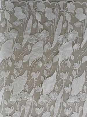 White Laser Cut Tulle Applique Embroidery Cutwork Lace Fabric