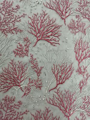 Party Blue Sea Plants 125CM Embroidered Lace Fabric