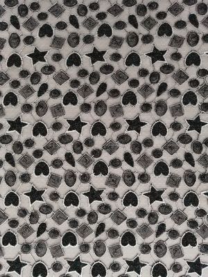 Star Shape Lurex Metallic Colored Embroidery Fabric For Little Girl Dress