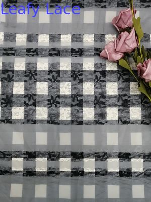 Plaid Pattern Embroidery Striped Lace checkered print fabric