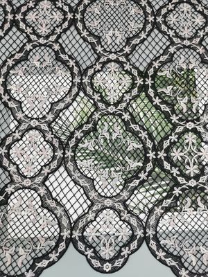 Water Soluble Embroidery Colored Floral Chemical Lace Fabric