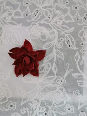 100% Cotton Corded Embroidered Eyelet Lace Fabric For Child