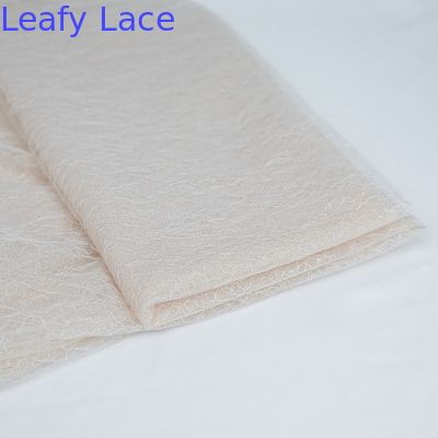 Cream Floral Overlay Sheer Embroidered Lace Tulle Fabric OEKO - Tex Standard