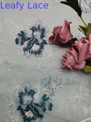 120-130CM Embroidered Lace Fabric For Wedding Party , Fashion Show