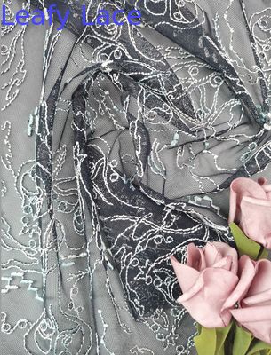 Dot Tulle Embroidered Polyester Lace Fabric Lace Trim For Wedding Veil