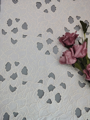 Tulle Mesh Printed Lace Fabric Black Ground White Flocking AZO Free