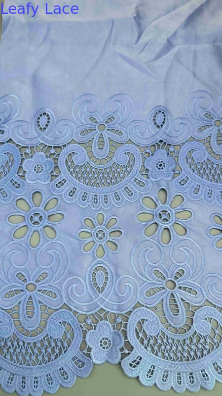 Laser Cut Embroidery Fabric Light Blue