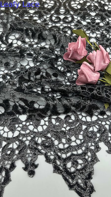 Luxury Shine Sequin Embroidery Elegant Lace Fabric Luxary knit 3D Flower Embroidery Fabric Lace Fabric Dinner Birthday Occasions Hight Quality For Ladies Fabric