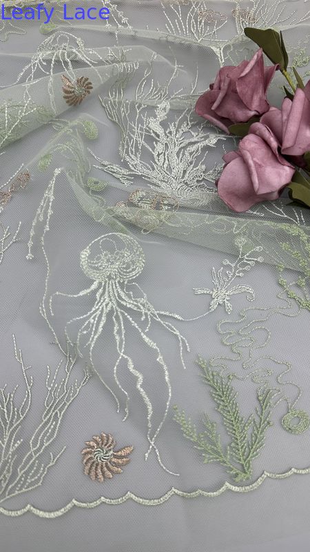 Colorful Tulle Mesh Lace Unique Ombre Effect On Ultra Light Net Fabric For Artistic Evening Gowns