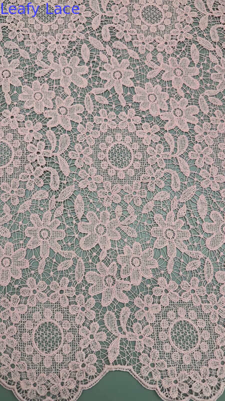 Luxary Embroidered Corded Lace Fabric Hollow-up Design Customized for Gown