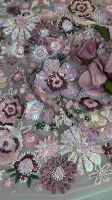 Semi-Pure Flower Sequin Wyryte Tkaninowe Dla Kobiet
